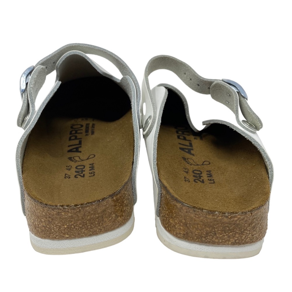 Alpro Birkenstock Women's C 115 Leather Clogs White REGULAR WIDTH - Picture 6 of 10